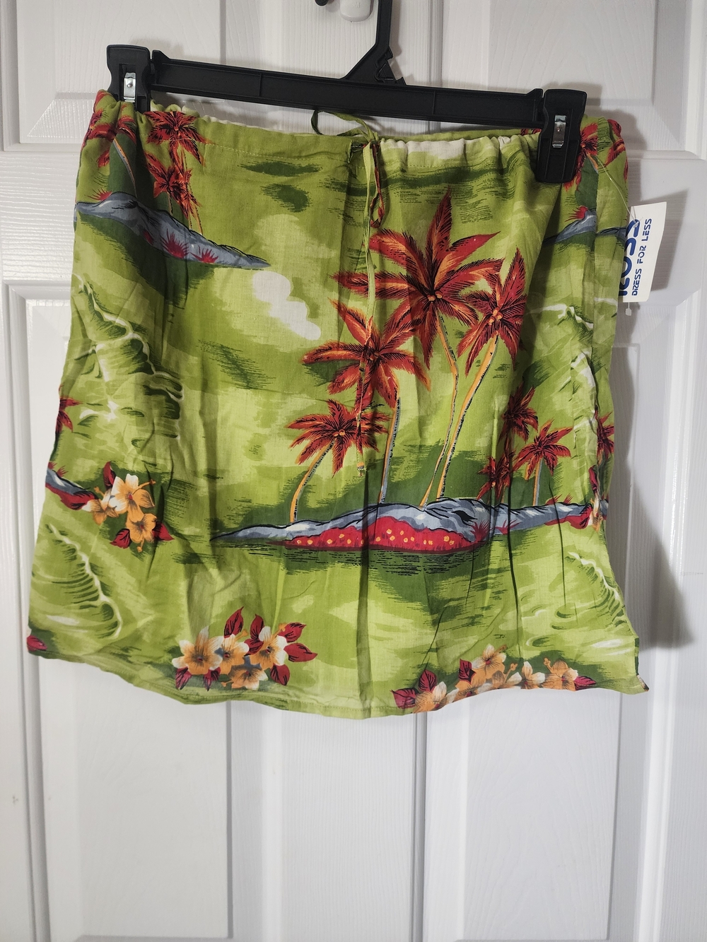 NWT - Tropical Lime Green Drawstring Lined Skirt Sz L